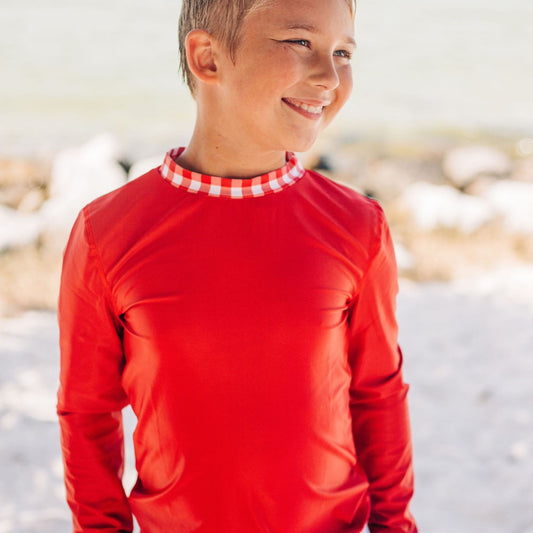 Red Gingham Rashguard